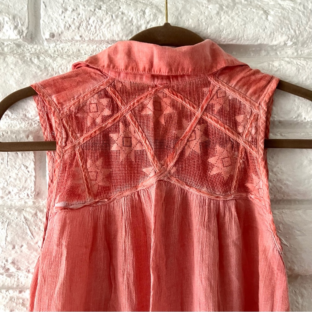 Free People Sleeveless Top Salmon Pink Size XS - Picture 3 of 8